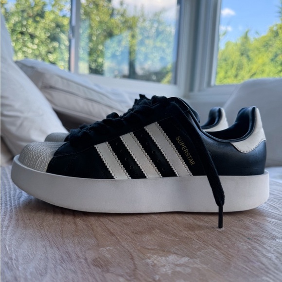 ADIDAS Superstar Bonega Sneaker White On Black Mens 7.5 Women’s 9* - Picture 2 of 7